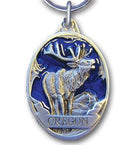 Licensed Sports Accessories - Oregon Elk Blue Metal Key Chain with Enameled Details-Key Chains,Sculpted Key Chain,Enameled Key Chain-JadeMoghul Inc.