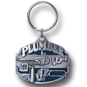 Licensed Sports Accessories - Plumber Metal Key Chain with Enameled Details-Key Chains,Sculpted Key Chain,Enameled Key Chain-JadeMoghul Inc.