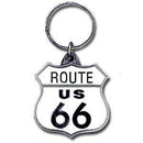 Licensed Sports Accessories - Route 66 Metal Key Chain with Enameled Details-Key Chains,Sculpted Key Chain,Enameled Key Chain-JadeMoghul Inc.