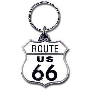 Licensed Sports Accessories - Route 66 Metal Key Chain with Enameled Details-Key Chains,Sculpted Key Chain,Enameled Key Chain-JadeMoghul Inc.