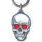Licensed Sports Accessories - Skull with Red Eyes Metal Key Chain with Enameled Details-Key Chains,Sculpted Key Chain,Enameled Key Chain-JadeMoghul Inc.