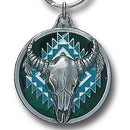 Licensed Sports Accessories - Southwestern Buffalo Skull Metal Key Chain with Enameled Details-Key Chains,Sculpted Key Chain,Enameled Key Chain-JadeMoghul Inc.