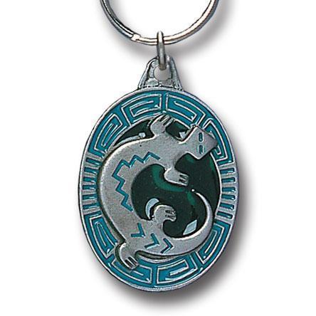 Licensed Sports Accessories - Southwestern Gecko Metal Key Chain with Enameled Details-Key Chains,Sculpted Key Chain,Enameled Key Chain-JadeMoghul Inc.