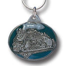 Licensed Sports Accessories - Steam Locomotive Metal Key Chain with Enameled Details-Key Chains,Sculpted Key Chain,Enameled Key Chain-JadeMoghul Inc.
