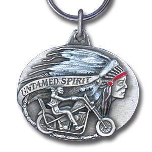Licensed Sports Accessories - Untamed Spirit Motorcyle Metal Key Chain with Enameled Details-Key Chains,Sculpted Key Chain,Enameled Key Chain-JadeMoghul Inc.