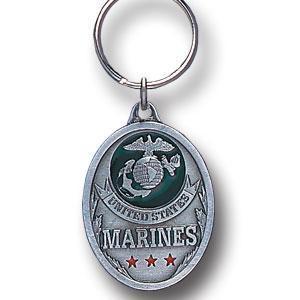 Licensed Sports Accessories - U.S. Marines Military Metal Key Chain with Enameled Details-Key Chains,Sculpted Key Chain,Enameled Key Chain-JadeMoghul Inc.