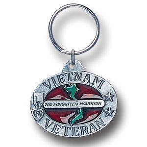 Licensed Sports Accessories - Vietnam Veteran Military Metal Key Chain with Enameled Details-Key Chains,Sculpted Key Chain,Enameled Key Chain-JadeMoghul Inc.