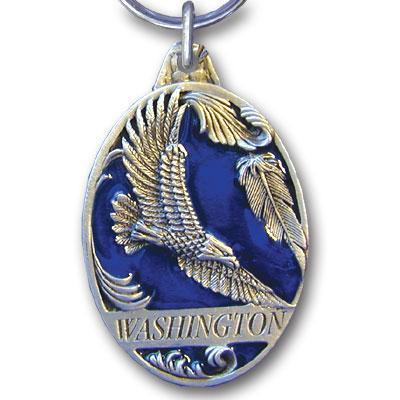 Licensed Sports Accessories - Washington Eagle Metal Key Chain with Enameled Details-Key Chains,Sculpted Key Chain,Enameled Key Chain-JadeMoghul Inc.