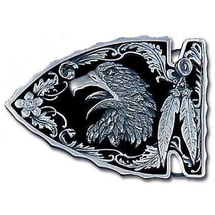 Licensed Sports Originals-Animals-Eagles - Eagle (Diamond Cut) Enameled Belt Buckle-Jewelry & Accessories,Buckles,Enameled Buckles,-JadeMoghul Inc.