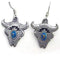 Licensed Sports Originals - Dangle Earrings - Buffalo Skull & Stone-Jewelry & Accessories,Earrings,Sculpted Dangle Earrings-JadeMoghul Inc.