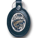 Licensed Sports Originals - Leather Keychain - Fishing-Key Chains,Leather Key Chains,Siskiyou Originals Leather Chains-JadeMoghul Inc.