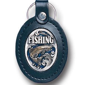 Licensed Sports Originals - Leather Keychain - Fishing-Key Chains,Leather Key Chains,Siskiyou Originals Leather Chains-JadeMoghul Inc.