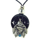 Licensed Sports Originals - Necklace - Wolf Dream Catcher-Jewelry & Accessories,Necklaces,Leather Cord Necklaces,Siskiyou Originals,Onyx Colored Accent-JadeMoghul Inc.