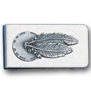 Licensed Sports Originals - Sculpted Moneyclip - Concho & Feathers-Wallets & Checkbook Covers,Money Clips,Small Money Clips,Siskiyou Originals Small Money Clips-JadeMoghul Inc.