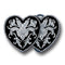 Licensed Sports Originals-Western-Fashion - Double Heart (Diamond Cut) Enameled Belt Buckle-Jewelry & Accessories,Buckles,Enameled Buckles,-JadeMoghul Inc.
