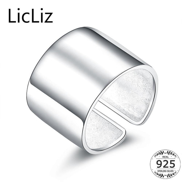 LicLiz 925 Sterling Silver Adjustable Ring For Women Rings Fingers Men Plain Open Party Jewelry Joyas de Plata 925 Bijoux LR0329--JadeMoghul Inc.