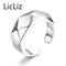 LicLiz Chic Multi Angle 925 Sterling Silver Adjustable Open Rings Vintage Jewelry For Women Engagement Gift Bague Femme LR0277--JadeMoghul Inc.