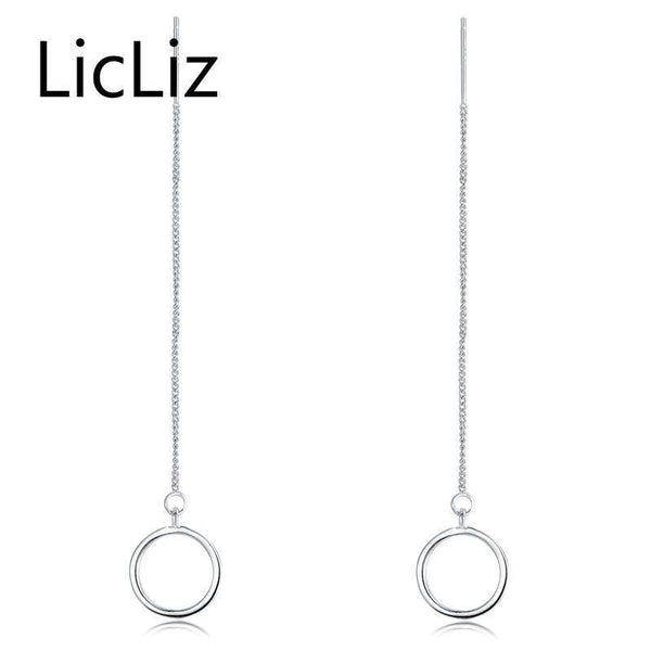 LicLiz Fashion 925 Sterling Silver Round Circle Drop Earrings Jewelry For Women Valentines Gift Concise Style Oorbellen LE0240--JadeMoghul Inc.