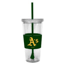 Lidded Cold Cup with Straw-Oakland Athletics-Party Goods/Housewares-JadeMoghul Inc.