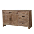 Lidgerwood Country Style Natural Tone Finish Server-Accent Chests and Cabinets-Natural Tone Finish-Solid Wood Wood Veneer & Others-JadeMoghul Inc.