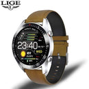 LIGE Smart Watch Men smartwatch LED Full Touch Screen For Android iOS Heart Rate Blood Pressure Monitor Waterproof Fitness Watch AExp