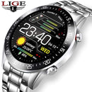 LIGE Smart Watch Men smartwatch LED Full Touch Screen For Android iOS Heart Rate Blood Pressure Monitor Waterproof Fitness Watch AExp