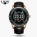 LIGE Steel Band Smart Watch Men Heart Rate Blood Pressure Monitor Sport Multifunction Mode Fitness Tracker Waterproof Smartwatch AExp