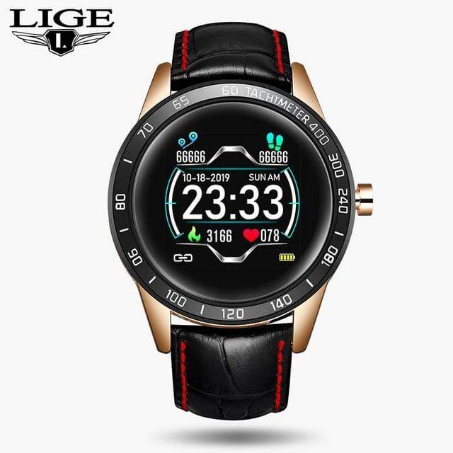 LIGE Steel Band Smart Watch Men Heart Rate Blood Pressure Monitor Sport Multifunction Mode Fitness Tracker Waterproof Smartwatch AExp