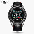 LIGE Steel Band Smart Watch Men Heart Rate Blood Pressure Monitor Sport Multifunction Mode Fitness Tracker Waterproof Smartwatch AExp