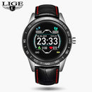 LIGE Steel Band Smart Watch Men Heart Rate Blood Pressure Monitor Sport Multifunction Mode Fitness Tracker Waterproof Smartwatch AExp