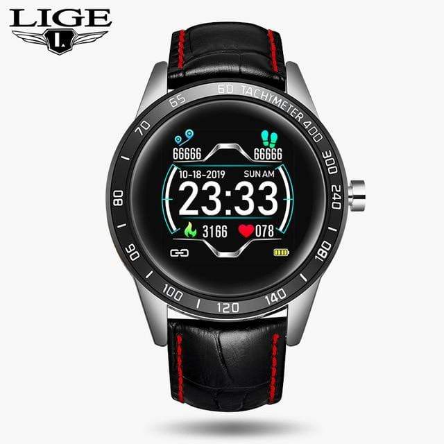 LIGE Steel Band Smart Watch Men Heart Rate Blood Pressure Monitor Sport Multifunction Mode Fitness Tracker Waterproof Smartwatch AExp