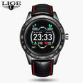 LIGE Steel Band Smart Watch Men Heart Rate Blood Pressure Monitor Sport Multifunction Mode Fitness Tracker Waterproof Smartwatch AExp