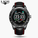 LIGE Steel Band Smart Watch Men Heart Rate Blood Pressure Monitor Sport Multifunction Mode Fitness Tracker Waterproof Smartwatch AExp