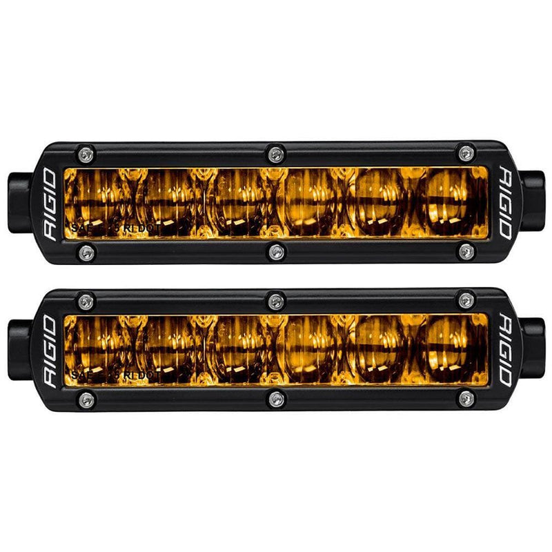 Light Bars RIGID Industries 6" SR-Series SAE Compliant Fog Light - Black w/Yellow Light [906704] RIGID Industries