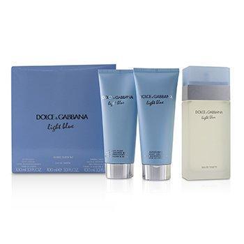 Light Blue Coffret:Eau De Toilette Spray 100ml/3.3oz + Body Cream 100ml/3.3oz + B & S Gel 100ml/3.3oz - 3pcs-Fragrances For Women-JadeMoghul Inc.
