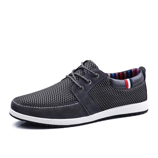 Light & Comfortable Lace up Shoes / Mesh Fashion Men Casual Shoes-Dark Grey-10-JadeMoghul Inc.