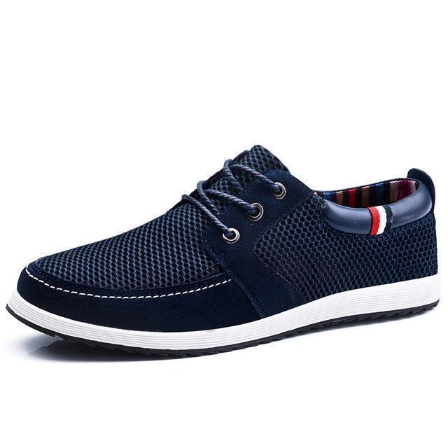 Light & Comfortable Lace up Shoes / Mesh Fashion Men Casual Shoes-Navy Blue-10-JadeMoghul Inc.