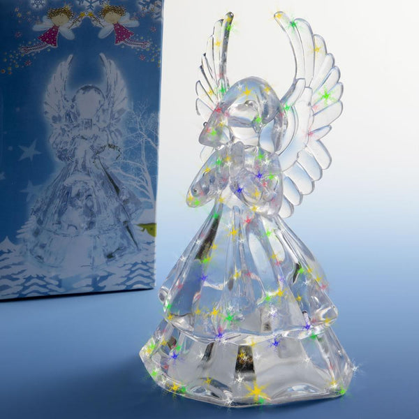 Light up clear acrylic angel centerpiece / cake top-Bridal Shower Decorations-JadeMoghul Inc.