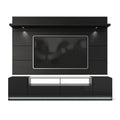 Lighting LED Lighting - Black Gloss TV Stand and Floating Wall TV Panel with LED Lights HomeRoots