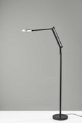Lighting Light Lamp - 10" X 36.5" X 66.5" Black Metal LED Floor Lamp HomeRoots