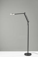 Lighting Light Lamp - 10" X 36.5" X 66.5" Black Metal LED Floor Lamp HomeRoots