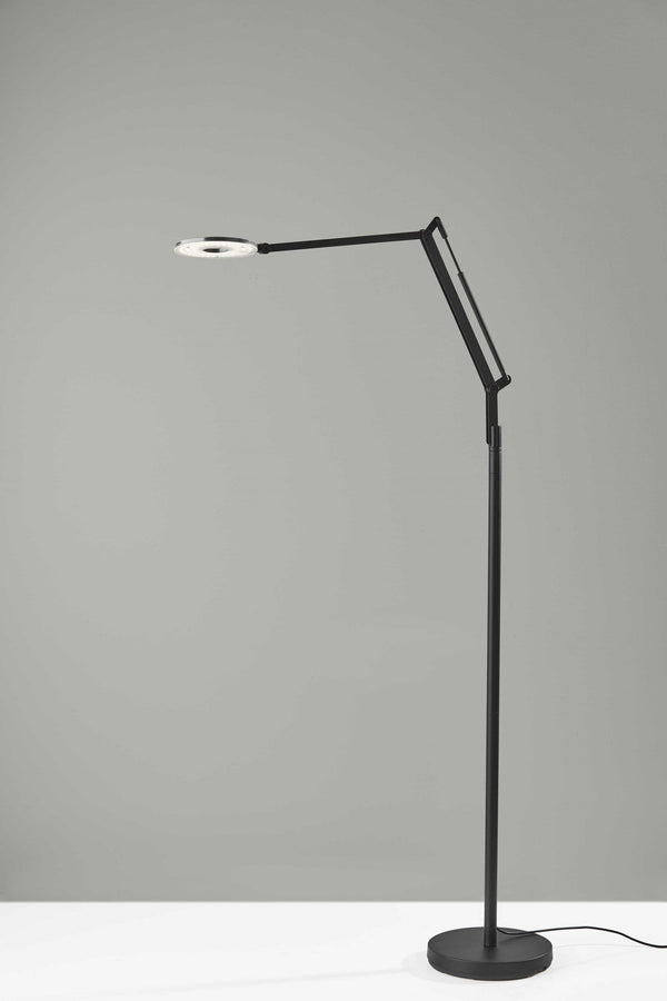 Lighting Light Lamp - 10" X 36.5" X 66.5" Black Metal LED Floor Lamp HomeRoots