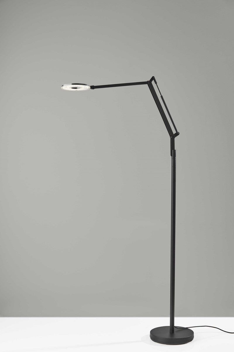 Lighting Light Lamp - 10" X 36.5" X 66.5" Black Metal LED Floor Lamp HomeRoots