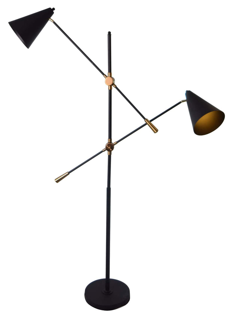 Lighting Light Lamp - 14" X 39.5" X 67" Copper Metal Floor Lamp HomeRoots