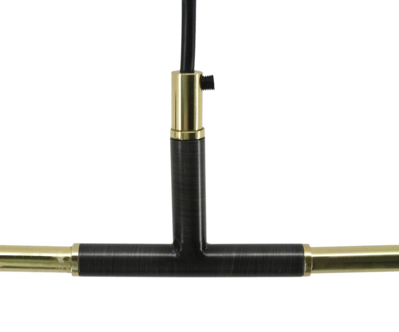 Lighting Light Lamp - 2" X 5" X 24" G Brass Black Marble Galvanized Iron Pendant Lamp HomeRoots