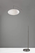 Lighting Light Lamp - 20" X 42" X 80" Brushed Steel Metal Arc Lamp HomeRoots