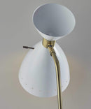 Lighting Light Lamp - 7" X 14" X 24.5" White Metal Desk Lamp HomeRoots