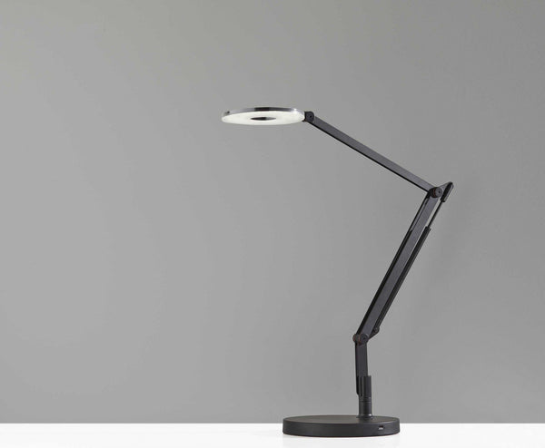 Lighting Light Lamp - 8.5" X 32" X 32.5" Black Metal LED Desk Lamp HomeRoots