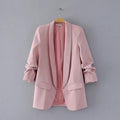 Lightweight Polka Dot Blazer Jacket-Pink-L-JadeMoghul Inc.