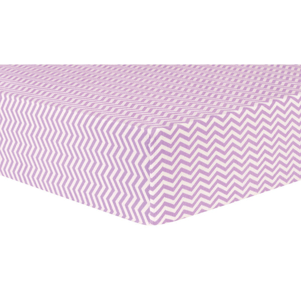 Lilac Chevron Deluxe Flannel Fitted Crib Sheet-CHEV-JadeMoghul Inc.